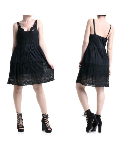 vestido negro con encaje