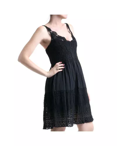 Schwarzes Kleid mit Häkelspitze der Style-Marke für 19,90 €