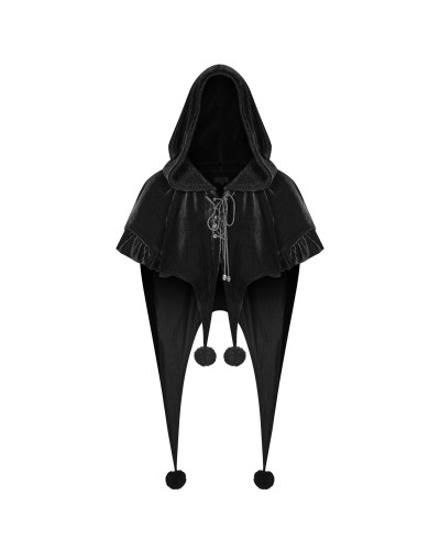 Black Fairy hooded bolero capa