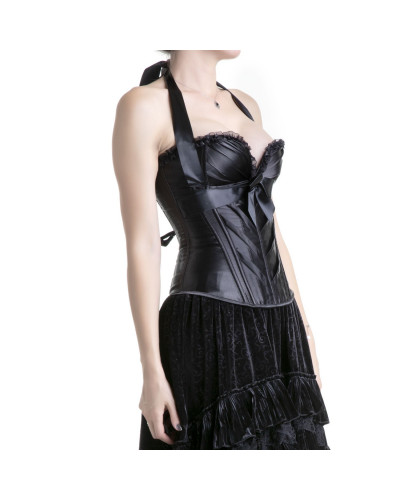 corset negro con lazo
