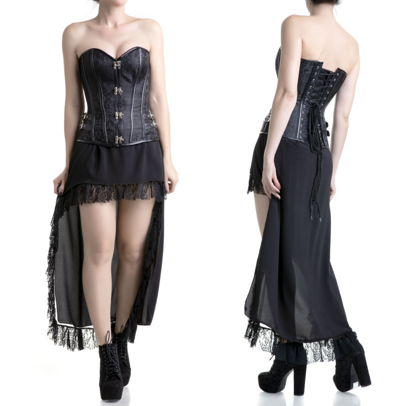 Corset Preto com Brocado