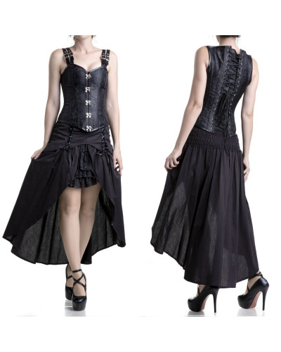 Corset Negro con Tirantes a Modo de Correas