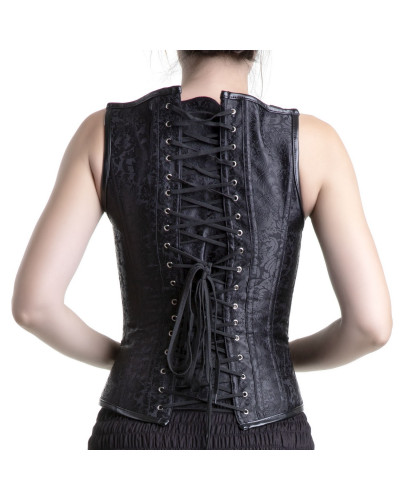 Corset Negro con Tirantes a Modo de Correas
