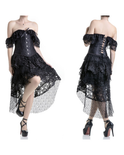 corset negro con mangas