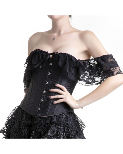 corset negro con mangas