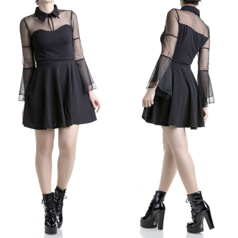 Dress with Tulle Sleeves