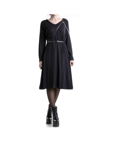 vestido manga larga negro