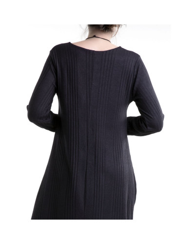 vestido manga larga negro