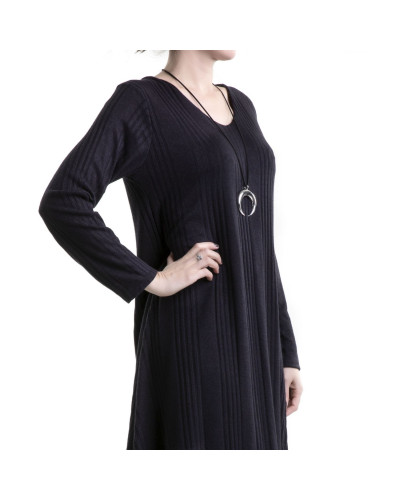 vestido manga larga negro
