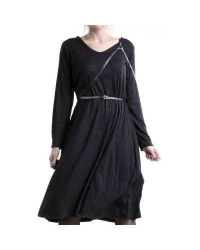 vestido manga larga negro