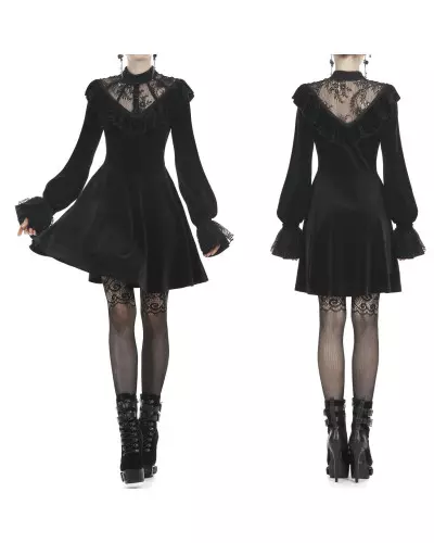 Samt Kleid mit Spitze der Dark in love-Marke für 46,50 €