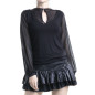 T-Shirt avec Tulle et Croisé
