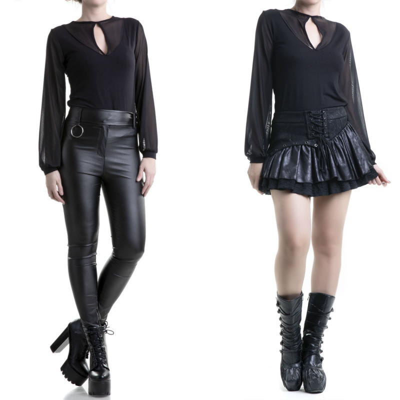 T-Shirt avec Tulle et Croisé