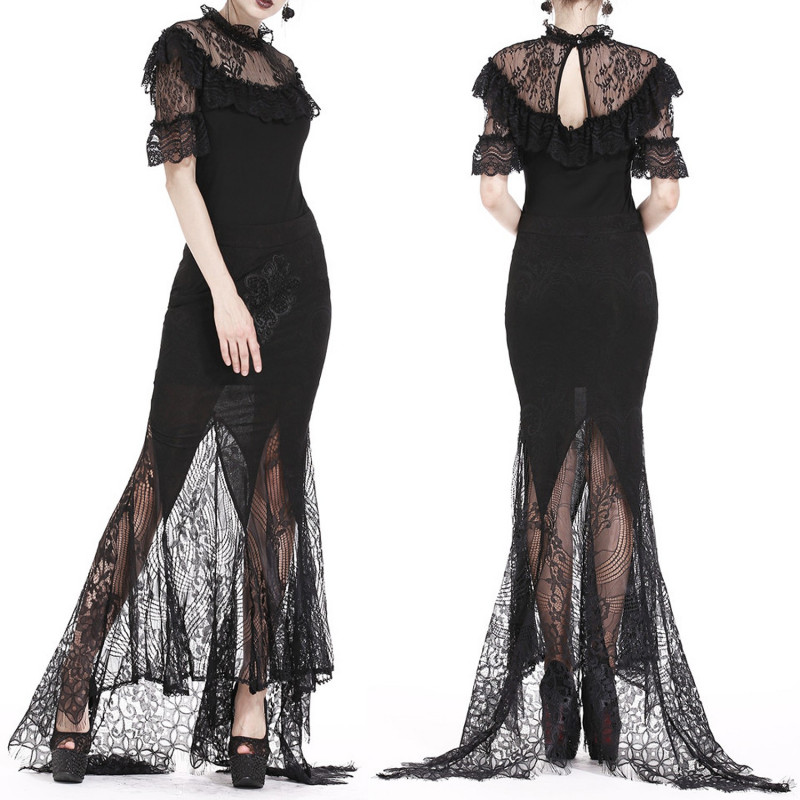 Tube Skirt with Lace and Guipure
