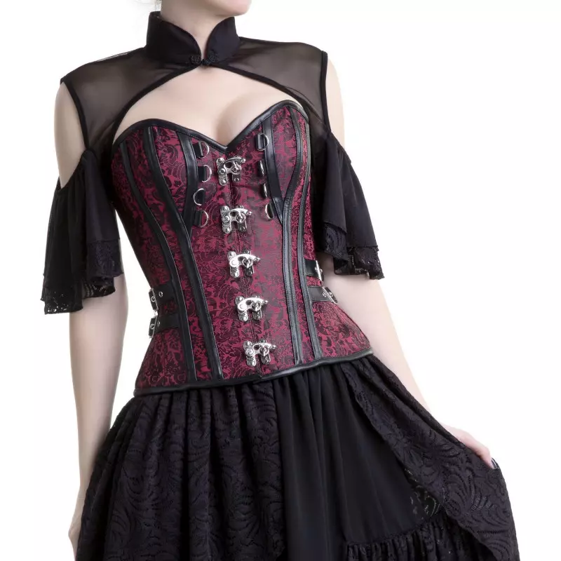 Wild Wild West red satin black lace steampunk tight lacing corset – Gallery  Serpentine