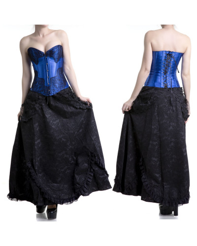 corset azul con encaje