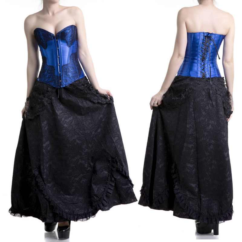 Corset Azul com Renda