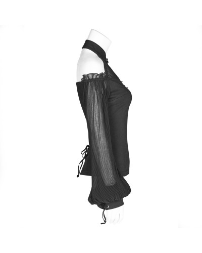 T-Shirt with Sleeves Made of Tulle