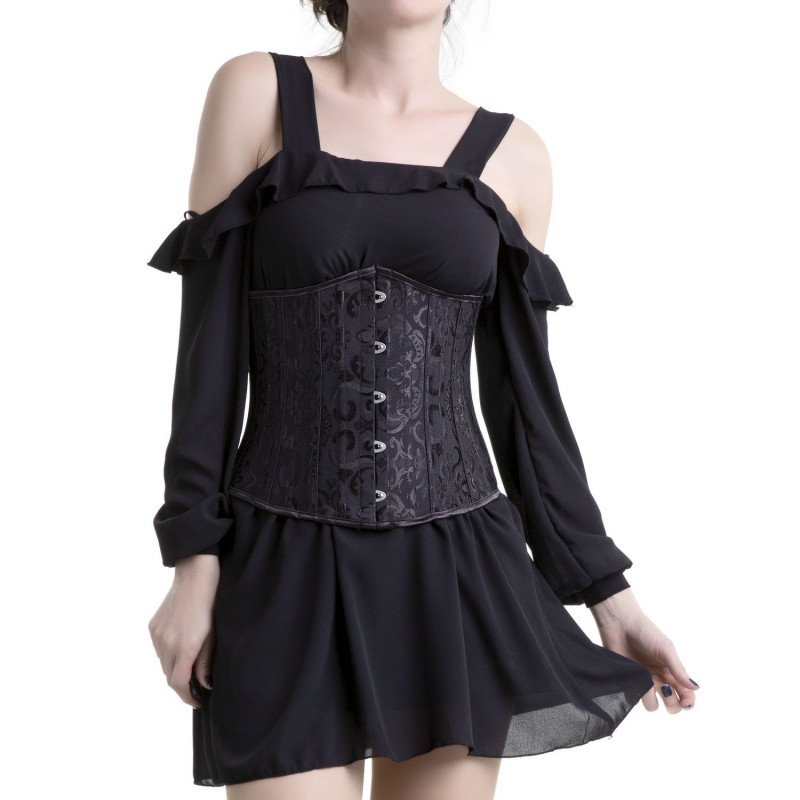CORSET NEGRO BAJO PECHO VARILLAS METAL