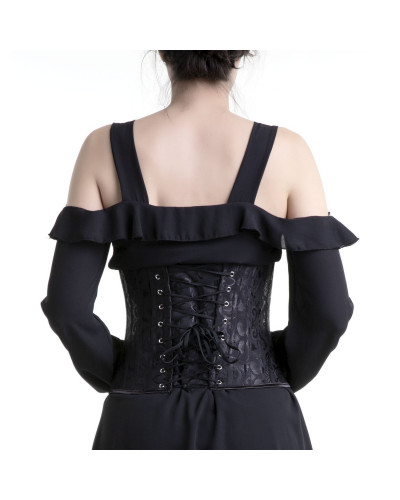 CORSET NEGRO BAJO PECHO VARILLAS METAL