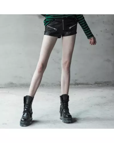 Shorts Made of Faux Leather from Punk Rave Brand at €55.00