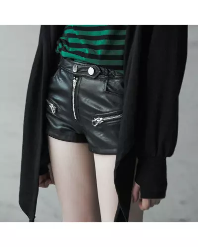 Shorts Made of Faux Leather from Punk Rave Brand at €55.00