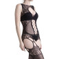 Catsuit Made of Mesh with Flowers