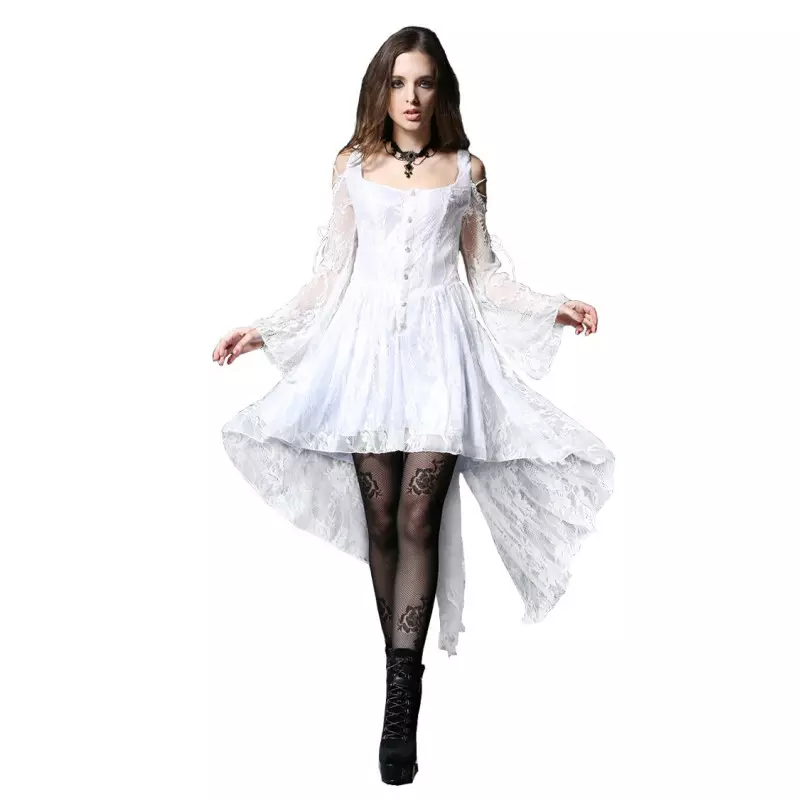 Weißes Kleid mit Glockenärmeln der Dark in love-Marke für 55,00 €