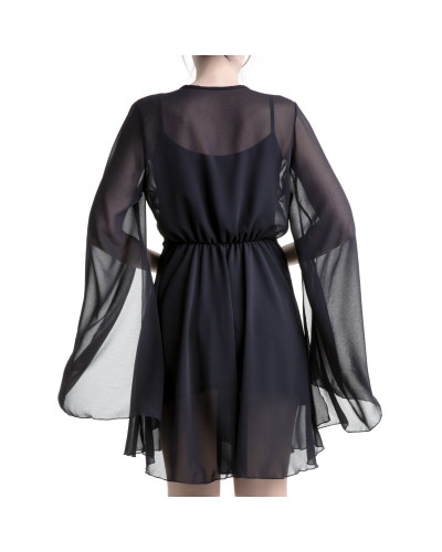 Vestido 2 piezas gasa, mangas anchas