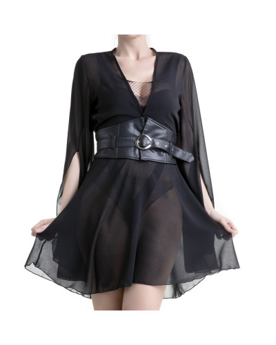 Vestido 2 piezas gasa, mangas anchas