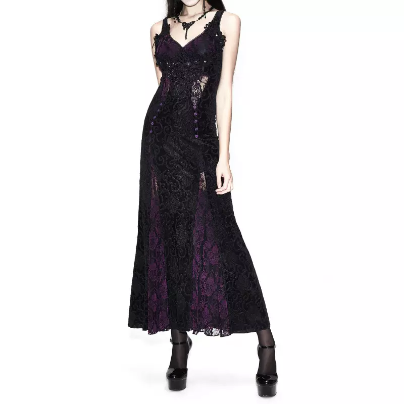 Vestido de Encaje Negro y Lila marca Devil Fashion a 129,00 €