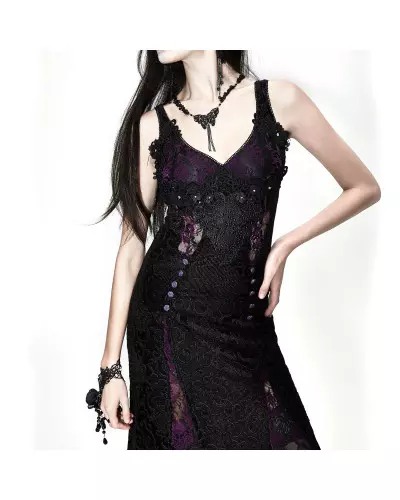 Schwarz-Lilanes Kleid aus Spitze der Devil Fashion-Marke für 129,00 €