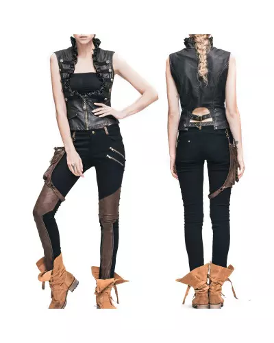 Pantalón Negro y Marrón con Bolso marca Devil Fashion a 85,00 €
