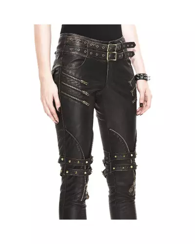 Golden-Coloured Pants with Buckles from Devil Fashion Brand at €98.50