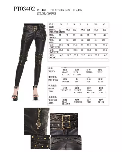 Golden-Coloured Pants with Buckles from Devil Fashion Brand at €98.50
