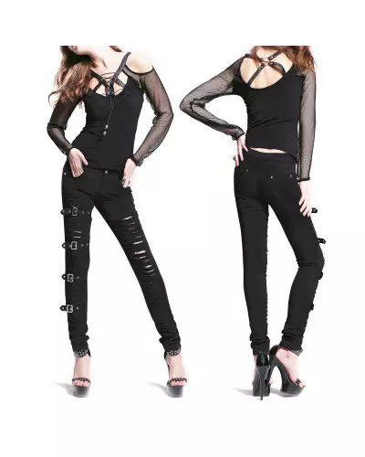 Zerrissene Hose mit Schnallen der Devil Fashion-Marke für 57,90 €