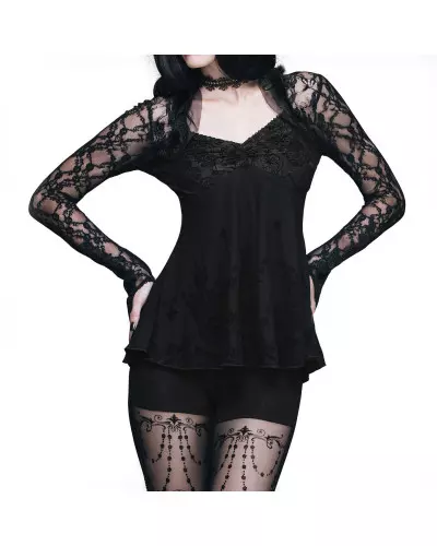 T-Shirt with Lace and Fringes from Devil Fashion Brand at €39.00