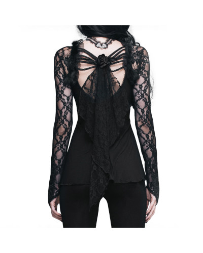 camiseta gotica mangas de encaje