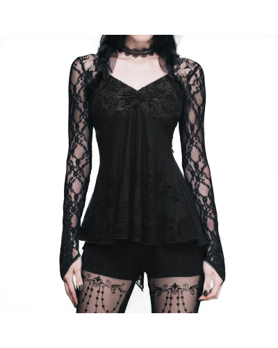 camiseta gotica mangas de encaje