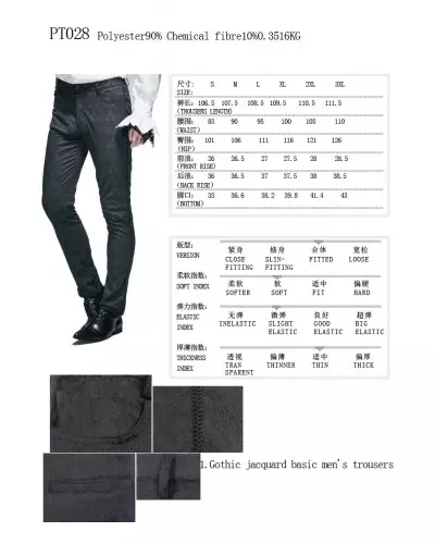Pantalon Noir Élégant pour Homme de la Marque Devil Fashion à 52,50 €