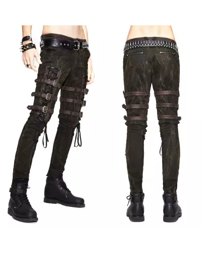 Brown Pants with Buckles for Men from Devil Fashion Brand at €96.90