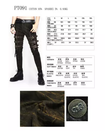 Pantalon Marron avec Boucles pour Homme de la Marque Devil Fashion à 96,90 €