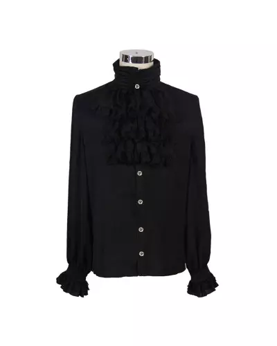 Schwarzes Hemd mit Rüschenkragen für Männer der Devil Fashion-Marke für 66,50 €