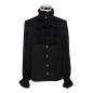 Chemise Noire avec Jabot pour Homme