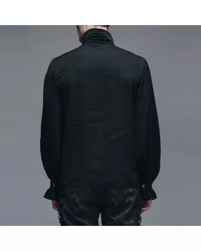 Black Shirt with Ruffle Neck for Men from Devil Fashion Brand at €66.50