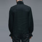 Chemise Noire avec Jabot pour Homme