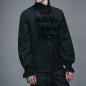 Chemise Noire avec Jabot pour Homme