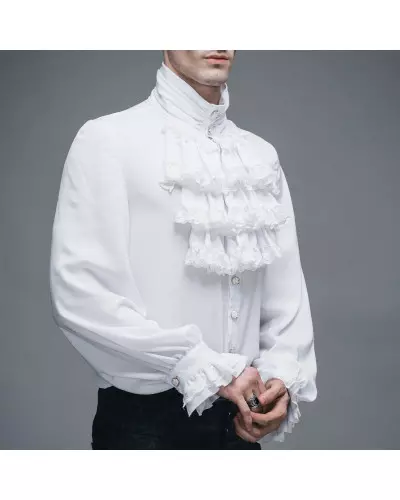 Chemise Blanche avec Jabot pour Homme de la Marque Devil Fashion à 66,50 €