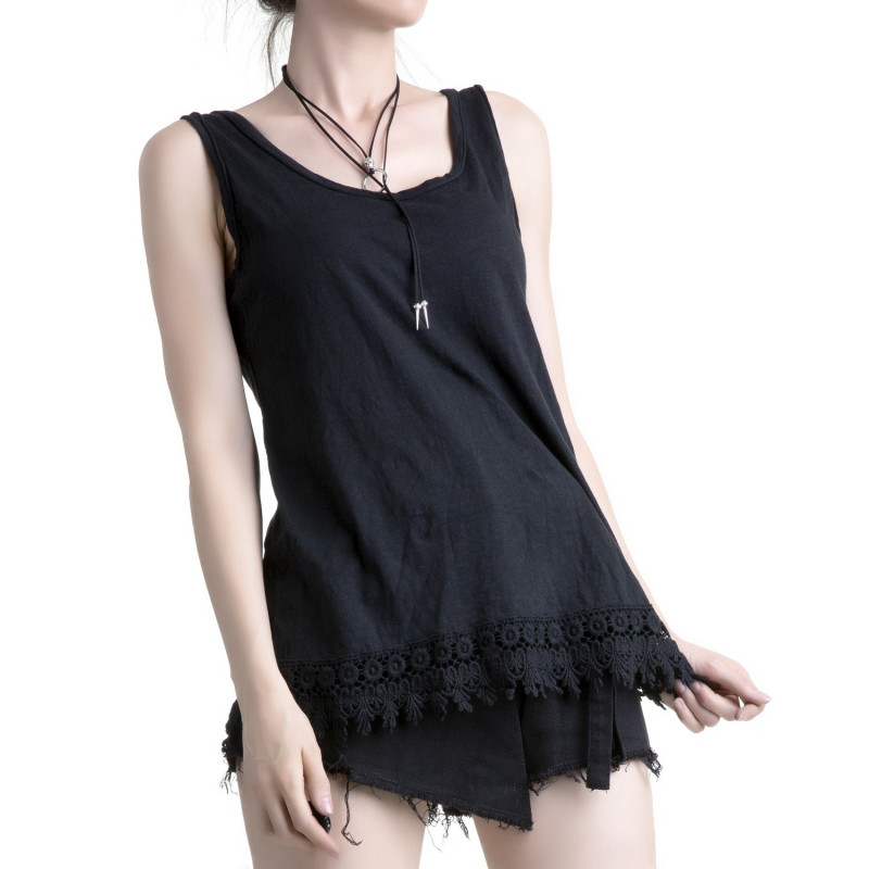 CAMISETA DE TIRANTES CON GUIPUR