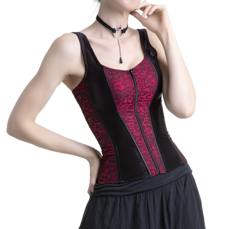 Corset Rojo y Negro